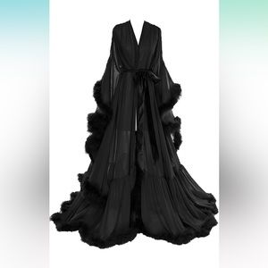 Black feathered robe